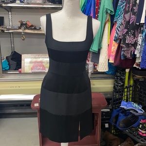 Papēll Boutique Black Striped Medium Length Dress